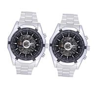 LIFKOME 2pezzi Meccanico Winner Cinturino Inossidabile Scheletrato Design Vintage