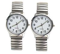 LIFKOME 2pezzi Orologi Da Polso Resistenti All'acqua Con Numeri Grandi Luminosi Classici Moderni