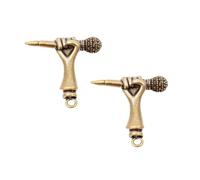 LIFKOME 2pezzi Portachiavi Forma Di Microfono Ciondolo Decorativo Artigianale Realizzato in Materiale Di Resistente All Prolungato Per Portachiavi Borsa Zaino