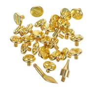 LIFKOME 2sets Ferro per Marchiare Legno con Punte in Ottone per Lettere per Pirografia Kit Alfabeto per Pirografia su Legno e Pelle Utensili Fai da Te per Incisione