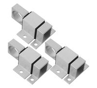 LIFKOME 3 Chiavistelli Autobloccanti a Molla in Lega di Alluminio, Perni di Bloccaggio Automatico per Porte e Armadi in Legno, Chiusura Silenziosa Sgancio Rapido, Set da 3 Pezzi Argento