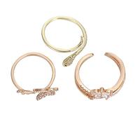 LIFKOME 3 Pezzi Anello Aperto Regolabile Anello Dito Lega Donna Design Creativo Lucidatura Sicurezza