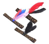 LIFKOME 3 pezzi Fasce per Capelli con Piume Leopardo Accessori Americani per Feste con Piume Colorate Cerchietti Vintage Eleganti per Uomo e Donna per Thanksgiving e Party