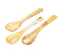 LIFKOME 3 pezzi in Corno Naturale per Dessert e Zuppe Cucchiai Piccoli per Tè Gelato e Dolci Design e Lucidato per Riunioni e Regali Colore Casuale Colore Casuale