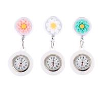 LIFKOME 3 Pezzi Orologio Da Infermiera Donna Preciso Con Numeri Arabi Neri Grandi Clip Di Sicurezza Sul Retro Leggero e Funzionale Come Regalo Per La Giornata Infermieristica Per Uso Quoti