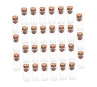 LIFKOME 30 pezzi Mini Bottiglie Trasparenti in Vetro con Tappo di Sughero Bottiglie Vuote per da Te Decorazioni Bomboniere e Conservazione Materiale in Vetro Visualizzazione Contenuti