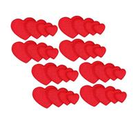 LIFKOME 32 Pezzi Toppe Termoadesive Ricamate Forma di Cuore Rosso per Jeans Cappelli Giacche Zaini Patch Riparazione e Decorazione Abbigliamento DIY
