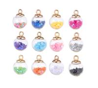 LIFKOME 34 Pezzi Mini Sfere Di Trasparente A Forma Di Globo Con Paillettes A Forma Di Stella Colorata Forniture Per Gioielli
