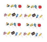 LIFKOME 36Pezzi Decorazioni Torta Scuola Topper Creativi Per Cupcake e Torte Atmosfera Festiva e Chic Per Feste Scolastiche