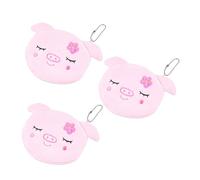 LIFKOME 3pezzi Borsa Porta Monete Forma Di Maialino Rosa Portafoglio Piccolo Peluche Morbido Borsa Con Cerniera Per Chiavi e Cambiali Accessorio Pratico Per Ragazze