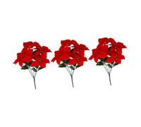 LIFKOME 3pezzi Bouquet Natalizio Artificiale Di Poinsettia Rossa Per Decorazioni Festive Per Matrimoni e Feste Simulazione Fiori Per Interni Ed Esterni
