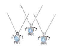 LIFKOME 3pezzi Luminous Beads Turtle Pendant Necklace for Women and Girls Glow-the-dark Jewelry for Birthday Parties and Costumes