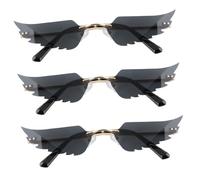 LIFKOME 3pezzi Occhiali Da Sole Forma Di Angelo Con Montatura Dorata Occhiali Di Moda Unisex Accessori Per Feste Per Ogni Occasione