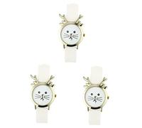 LIFKOME 3pezzi Orologio Per Ragazzo Ragazza Orologio Cartoon Con Design Forma Di Coniglio e Corna Per Scuola e Gioco Resistente e Comodo Da Indossare