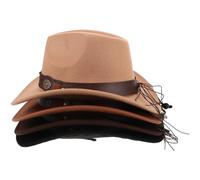 LIFKOME 4 cappelli da cowboy unisex larghi: berretto leggero e confortevole per l'estate e i festival - accessorio per outfit da festa in stile Far West - cappello classico Fedora