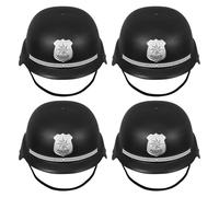 LIFKOME 4 Pezzi Caschi Polizia Bobby Inglese per Cappelli Costume Poliziotto Nero per Giochi di Ruolo Halloween e Feste Tema Accessori Cosplay Educativi per Sviluppo Sociale e Divertimento