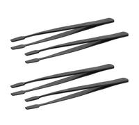 LIFKOME 4 Pezzi Pinzette per Francobolli Punta Fine in Acciaio Inossidabile Nero Pinzette Diritte per Filatelia con Liscio per Gestione Precisa di Francobolli e Monete Delicate