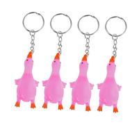 LIFKOME 4 Pezzi Portachiavi Mini Oca Plastica Resistente Portachiavi Squeeze Divertenti per Borse e Decorazioni Animali Simulati e Versatili per