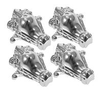 LIFKOME 4 Pezzi Punta Tonda Argento Protezione Angoli Scatole Legno Ferramenta Scatole Gioielli Piedini Decorativi