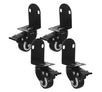 LIFKOME 4 Pezzi Ruota Universale Silenziosa e Resistente Ruote a Terra Con Freni Ruote a Terra Con Freno Piroettanti Rotelle Industriali Black