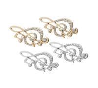 LIFKOME 4 pezzi Spilla Musicale con Note e Simboli Decorati in Lega Dorata e Argento Spilla per Sciarpe Maglioni Giacche Vestiti e Borse Accessorio Elegante per Amanti della Musica e