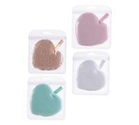 LIFKOME 4 pezzi Spugnette Viso Cuore per Detersione e Rimozione Trucco Morbide e Riutilizzabili per Pulizia Quotidiana e Esfoliazione