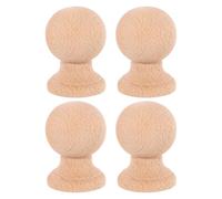LIFKOME 4 terminali per Pali in Legno: Puntale Decorativo Grezzo - terminali per aste di Legno per ringhiere per Scale Interne, per aste per Tende, Ornamenti per montanti del Letto 1,77x1,18 Pollici