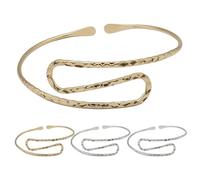 LIFKOME 4pezzi Bracciale Spirale per Donna Bracciale in Metallo Minimalista Fascia per Braccio Superiore Rigido Aperto Regolabile per Corpo Donna