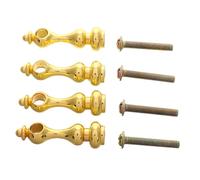 LIFKOME 4pezzi Mandrini in Metallo Per Montante Della Ringhiera Tappo Terminale Per Galleria e Vetrine in Vetro Connettori Per Ringhiera Per Interni e Mobili Design Elegante Dorato
