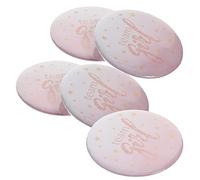 LIFKOME 50 Pezzi Distintivo di banda stagnata ragazze distintivo rotondo Spilla compleanno accessori di compleanno per le donne perno di rivelazione del genere di compleanno rosa