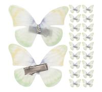 LIFKOME 50 Pezzi Fermagli per Chioma a Farfalla in Tulle 3D Verde Chiaro Accessori per Chioma da Donna e Ragazza Fermaglio Antiscivolo per Uso Quotidiano