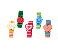 LIFKOME 5pezzi Orologi Legno Per Orologi Cartoon Giocattoli Educativi Simulati Per Apprendimento e Divertimento Colori Random Sicuri e Duraturi