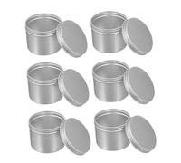 LIFKOME 6 Barattoli Rotondi in Alluminio Tappo A Vite per Alimenti Cosmetici 100 Ml