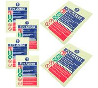LIFKOME 6 Pezzi Adesivi Antincendio Autoadesivi in Vinile Resistente Luminosi per Emergenze Impermeabili e Visibili al Buio per Scuole Uffici e Ambienti Industriali