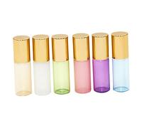 LIFKOME 6 Pezzi Bottiglie Roll Vetro Con Tappo Ricaricabile Sublimazione Colori Perla Oro Verde Bianco Blu Rosa Per Profumi e Soluzioni Portatili Antispreco