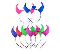 LIFKOME 6 Pezzi cerchio per di corno fasce per la testa fascia luminosa Accessori per a LED hair band tappi red acconciature in corno di bue copricapo di corno del diavolo
