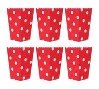 LIFKOME 6 Pezzi Popcorn Quadrate in Carta per Rosse Puntini per Feste Halloween Cinema Compleanni e Serate Movie Night