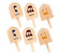 LIFKOME 6 Pezzi Trottole in Legno Fai Da Te Per Bambini Giocattoli in Legno Manuale Decorazioni Di Hanukkah Giocattoli Casa Rotelle