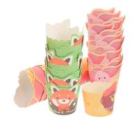 LIFKOME 75 pezzi Pirottini per Muffin in Carta Resistente per Forno Microonde Congelatore Custodie per Cupcake con Design Animali Giungla per Feste e Riunioni Familiari