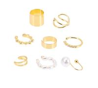 LIFKOME 8 pezzi Clip Earrings e Fake Nose Rings in Ear Non Piercing per Donna Design Unico e Leggero Accessori Moda per Feste e Uso Quotidiano