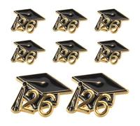 LIFKOME 8 Pezzi Set 8 Spille da Bavero Laurea 2026 in Metallo Distintivi Cappello di Laurea per Studenti e Insegnanti Accessori Ricordo e Decorazioni Celebrative
