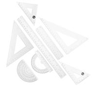 LIFKOME 8 Pezzi Set Squadre Geometria Trasparente in Plastica per Studenti | Righello, Goniometro e Triangoli Inclusi, Uso in Aula e Tracciatura, Pratico da Riporre e Portare