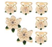 LIFKOME 8pezzi Clip per Sciarpa Design Floreale di Gardenia Anello per Sciarpa Realizzato in Lega Fibbia e Scialle Accessorio Decorativo Versatile per Outfit
