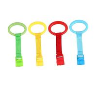 LIFKOME Anelli Di Trazione Per Ragazzo Ragazza e Anelli Per Lettino Ragazzo Ragazza, Set 4 Pezzi Colorati, Materiale Sicuro e Staccabile, Supporto Per Primi Passi e Gioco Educativo in Viaggio e Casa