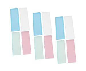 LIFKOME Astuccio Portapenne in Plastica 12 Pezzi Coperchio, Organizer per Matite Traslucido Opaco Assortito Colori, Contenitore per Penne per Studenti e Scuola, Custodia Portatile per Cancelleria