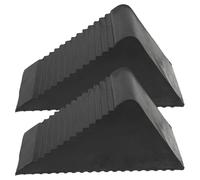 LIFKOME Blocca Ruota in Gomma Nero 2 Pezzi per Auto e Camper, Ferma Pneumatici Antiscivolo per Riparazione e Cambio Ruota, Accessorio Solido e Portatile