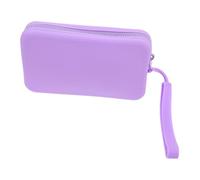 LIFKOME Borsa Portacosmetici in Silicone Viola Cerniera, Astuccio Portatile Per Trucco, Pennelli e Articoli Da Toeletta, Organizer Compatto Da Viaggio Per Donne e Ragazze