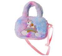 LIFKOME Borsa Tracolla Fluffy Per Bambine Borsetta Unicorno Colorata Per Scuola e Avventure Spazio Ampio Per Snack e Oggetti Essenziali