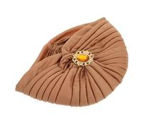 LIFKOME Cappello Vintage Con Turbante Color Caffè Decorato A Diamante Fascia Per in Seta Per Donna