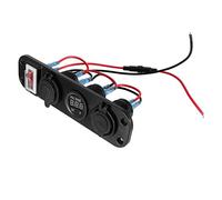 LIFKOME Caricabatteria Auto USB Doppia Presa con Interruttore LED e Voltmeter Digitale Pannello Vie per Auto e Barca Rilevamento Intelligente Presa Accendisigari Aggiuntiva